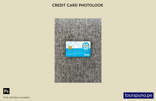 listo para imprimir plantilla frontal de aspecto fotográfico de tarjeta visa  83